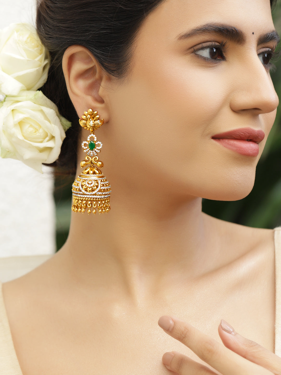 Rubans Floral Jhumkas Earrings