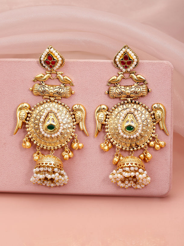 Golden Wings Jhumka Earrings