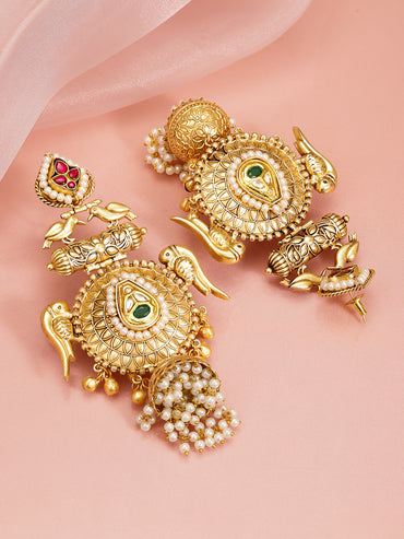 Golden Wings Jhumka Earrings