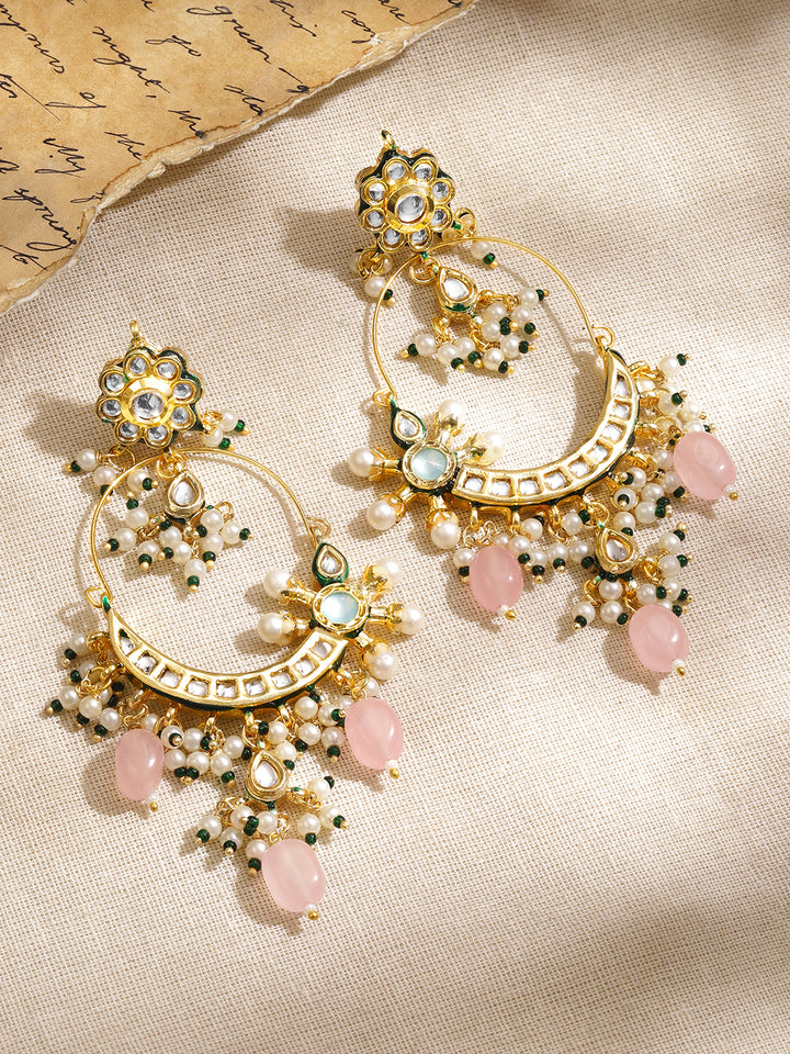 Soft Blush Pink & Kundan Chandbali