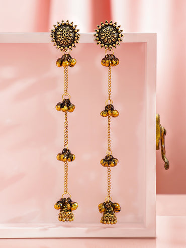 Trendy Floral Design Ghungroo Jhumka