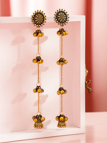 Trendy Floral Design Ghungroo Jhumka