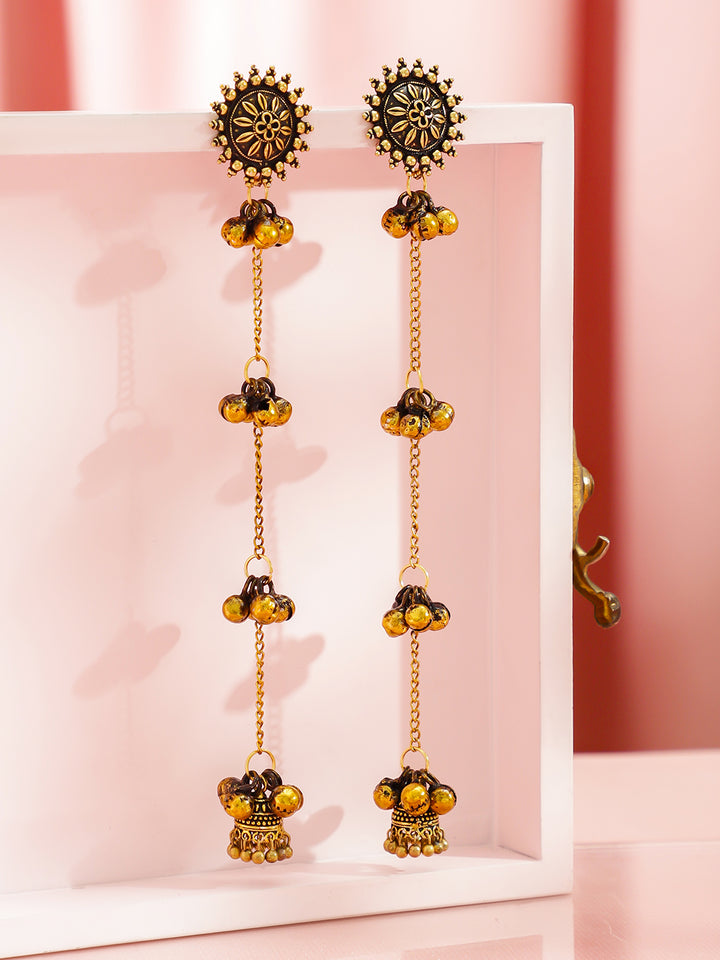 Trendy Floral Design Ghungroo Jhumka