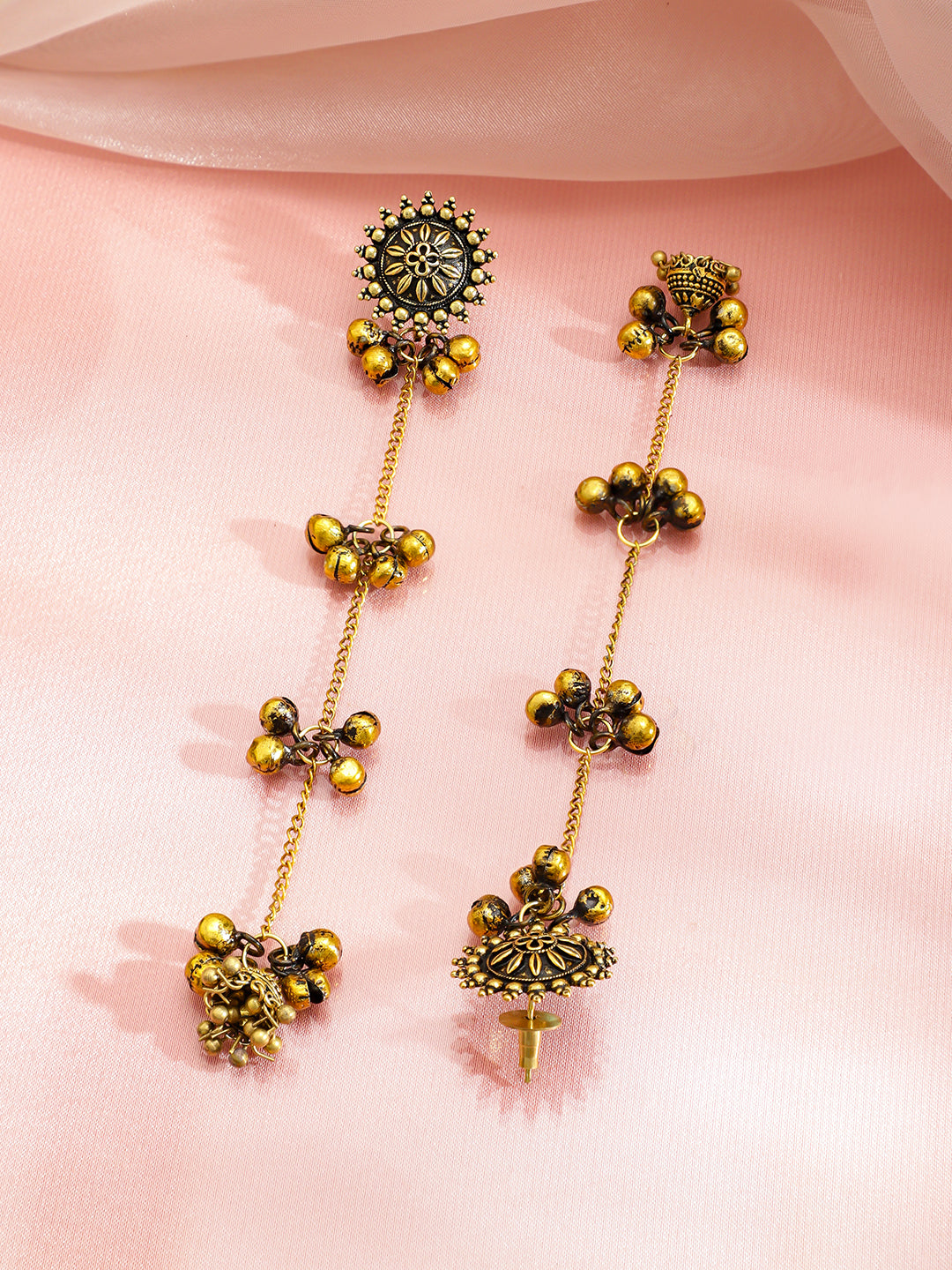 Trendy Floral Design Ghungroo Jhumka