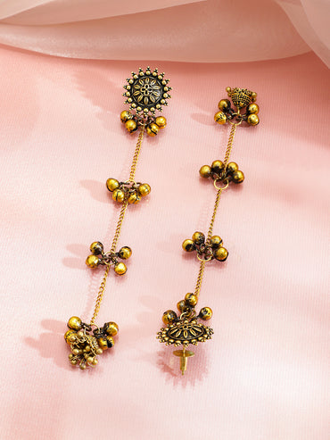Trendy Floral Design Ghungroo Jhumka