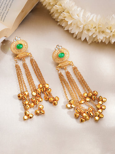 Gold Plated Ghungroo Beaded Dangler Earrings