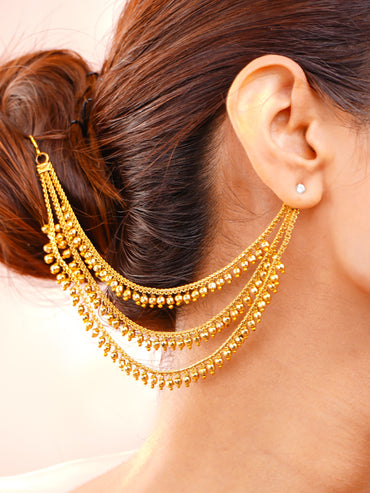 Festive Rhythm Gold Ear Chain