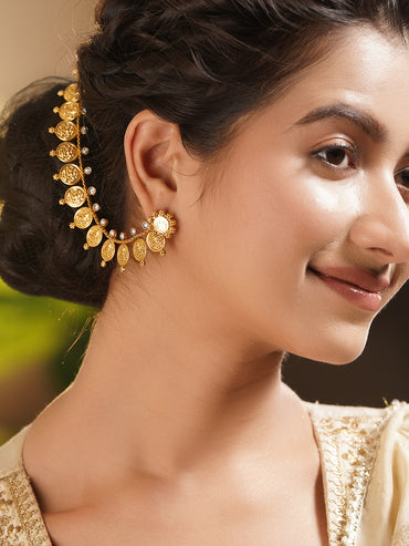 Temple Coin Charm Kaan Chains Earrings