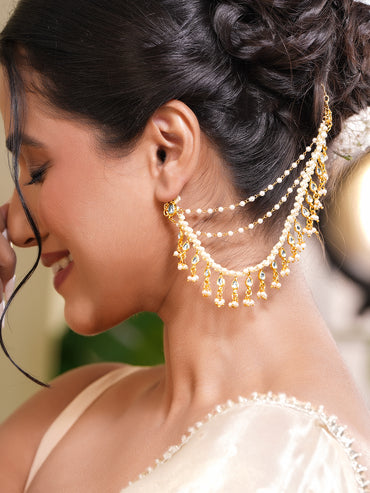 Royal Multi Layer Pearl Ear Chains Jewellery