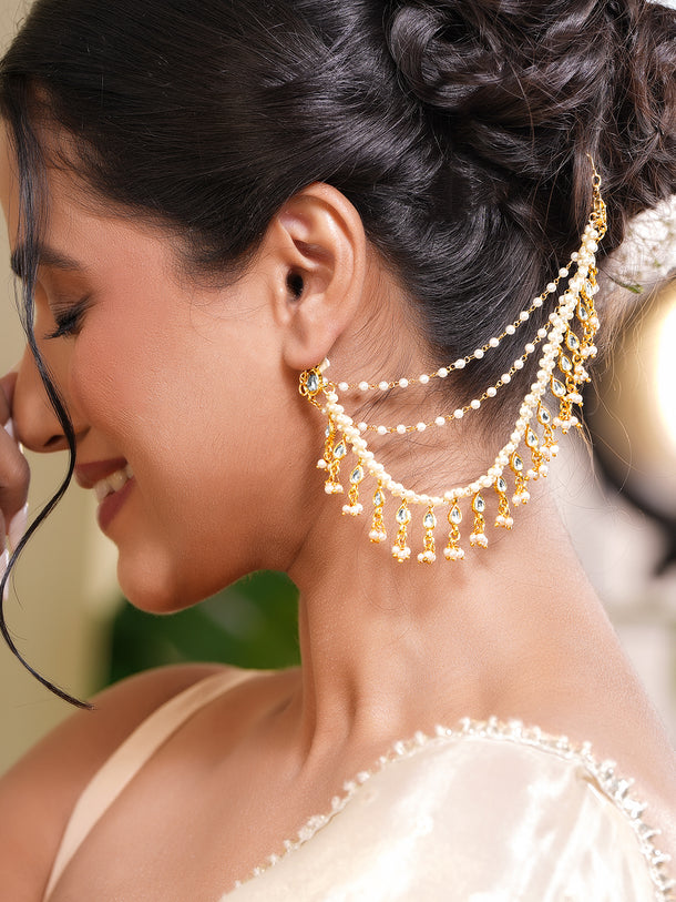 Royal Multi Layer Pearl Ear Chains Jewellery