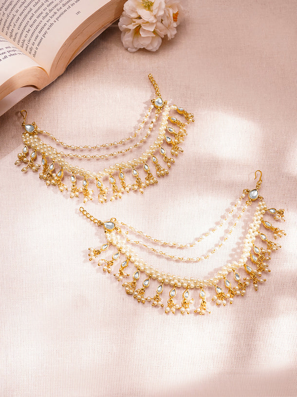 Royal Multi Layer Pearl Ear Chains Jewellery