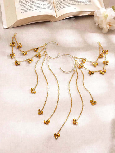 Regal Ghungroo Tassel Ear Cuff Kaan Chain Earrings