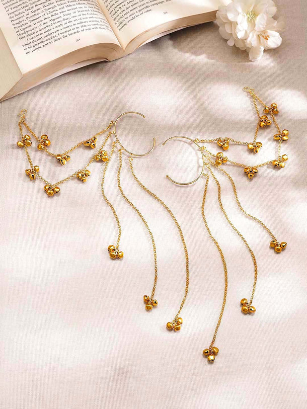 Regal Ghungroo Tassel Ear Cuff Kaan Chain Earrings