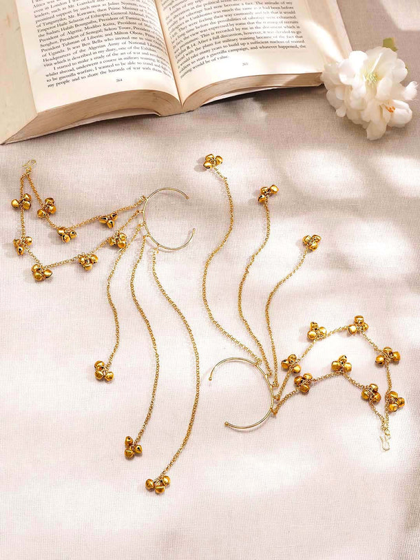 Regal Ghungroo Tassel Ear Cuff Kaan Chain Earrings