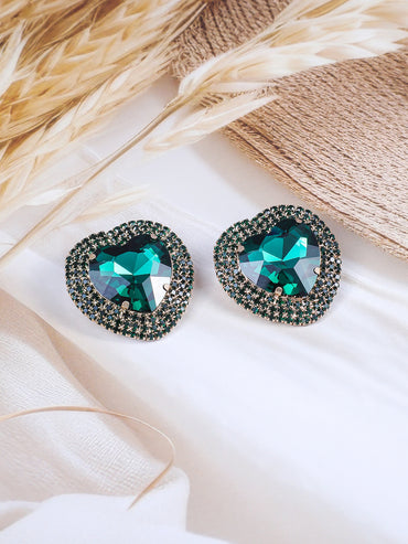 Mystic Love Green Crystal Studs