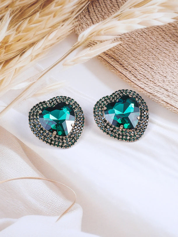 Mystic Love Green Crystal Studs