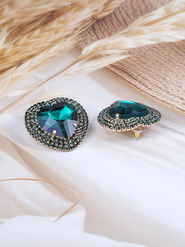 Mystic Love Green Crystal Studs