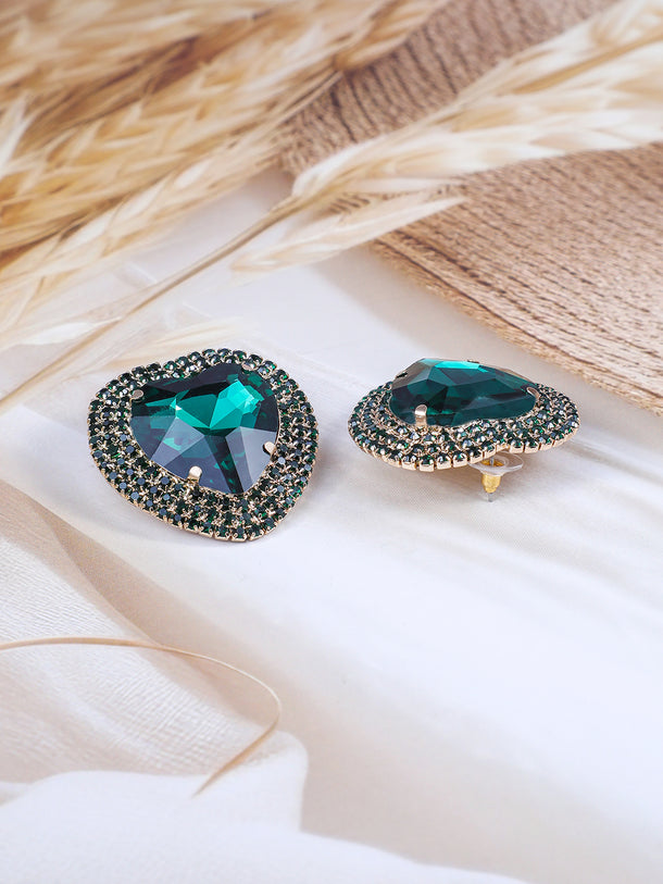 Mystic Love Green Crystal Studs