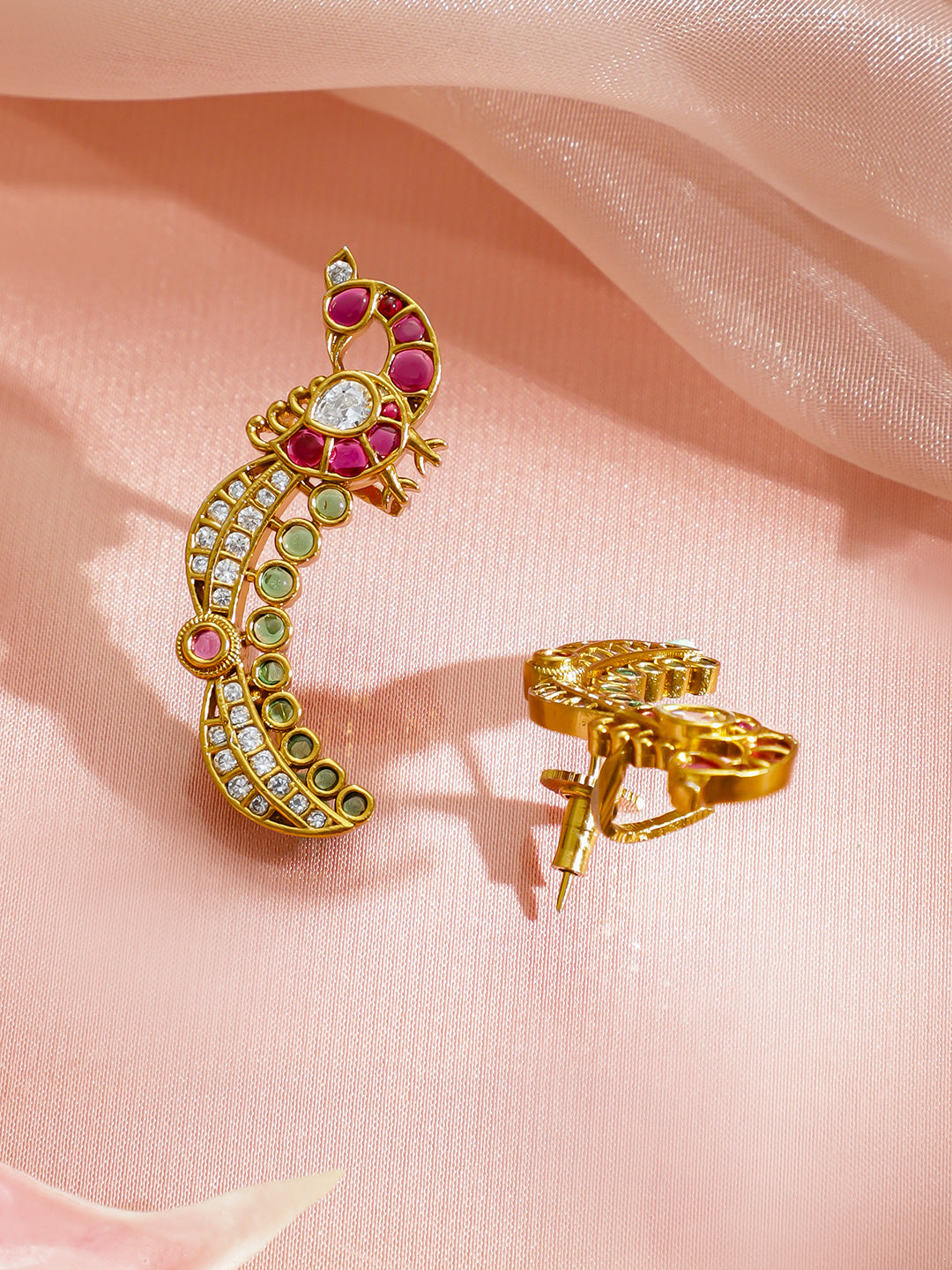 Traditional Curves Multicolour Kundan Studs