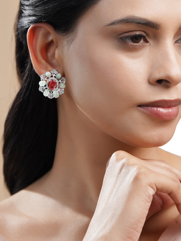 Crystal Bloom Ruby Red Studs