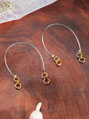 Rubans Dual Gold & Silver-Plated Invisible Ear Kan Chain for Earring Support