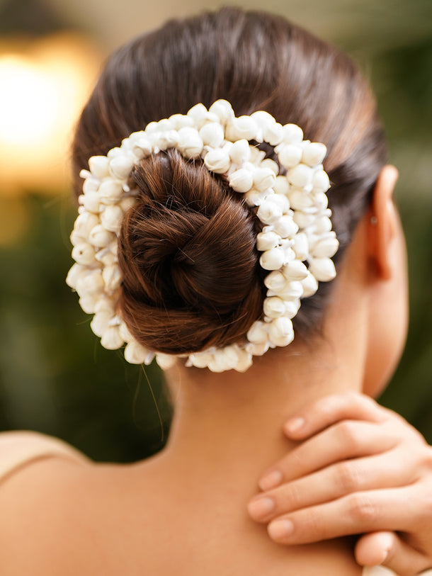 Classic White Jasmine Bridal Hair Gajra