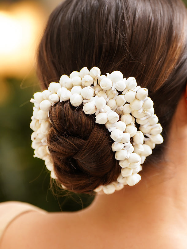Classic White Jasmine Bridal Hair Gajra