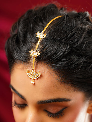 Gold-Plated Kundan Bridal Maang Tikka