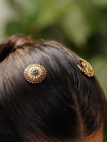 Crescent Kundan Hair Accessories Set