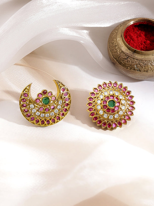 Crescent Kundan Hair Accessories Set