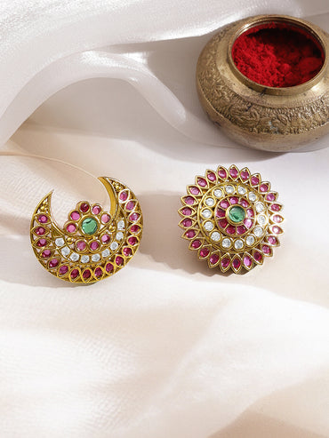 Crescent Kundan Hair Accessories Set