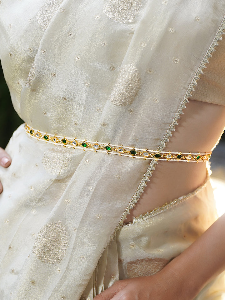 Symphony of Green & White Gems Kamarbandh