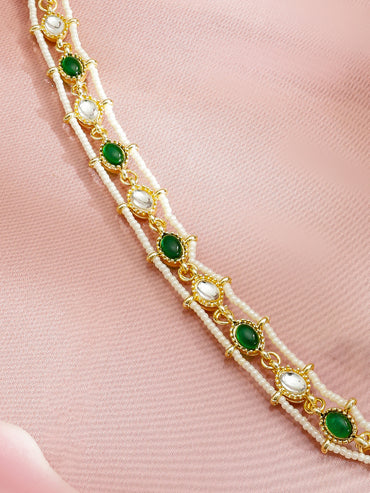 Symphony of Green & White Gems Kamarbandh