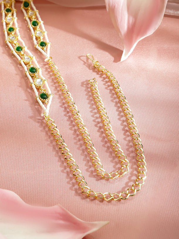 Symphony of Green & White Gems Kamarbandh