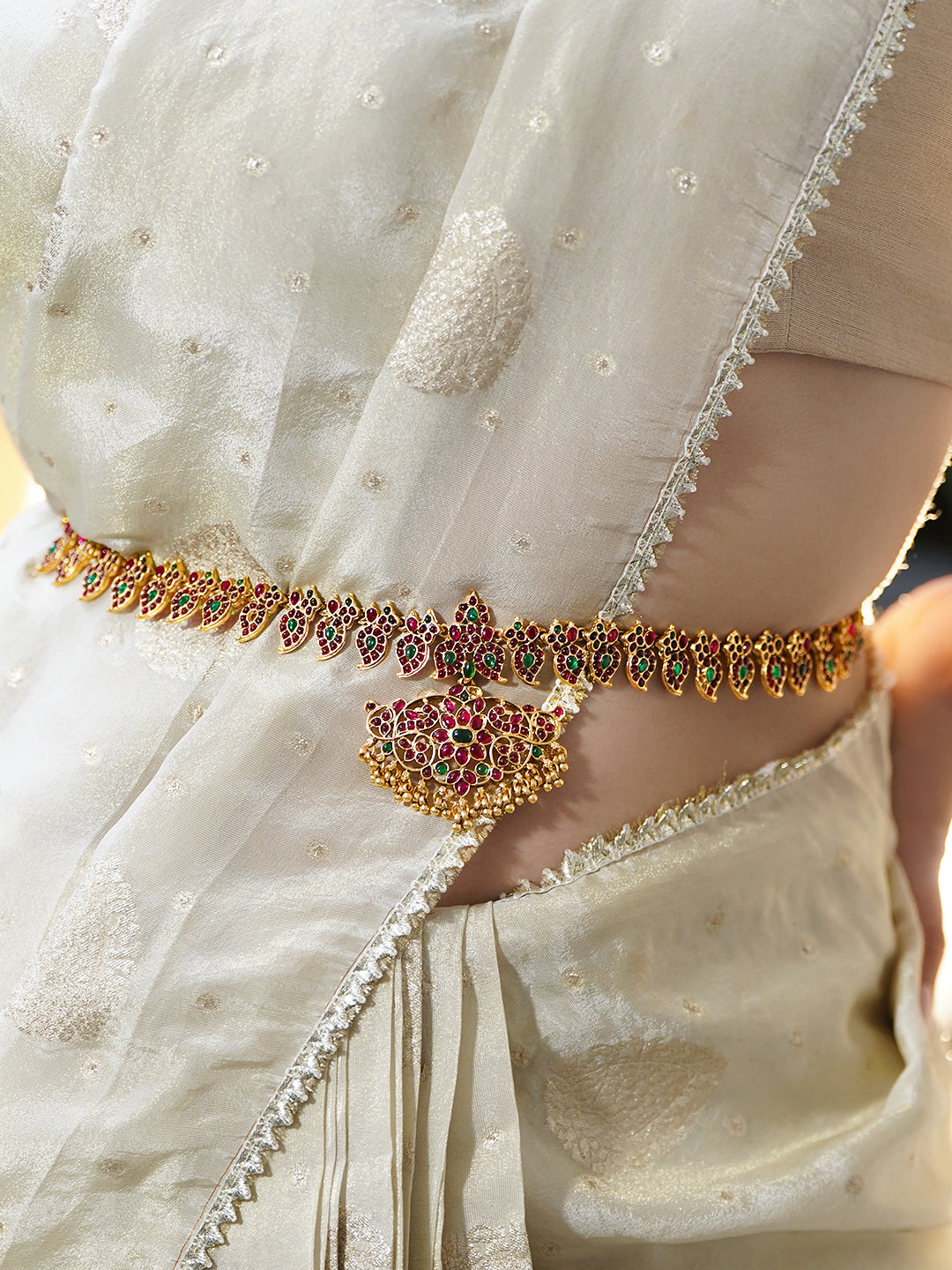 Rubans Artificial Stones Studded Waist Chain Saree Accessories