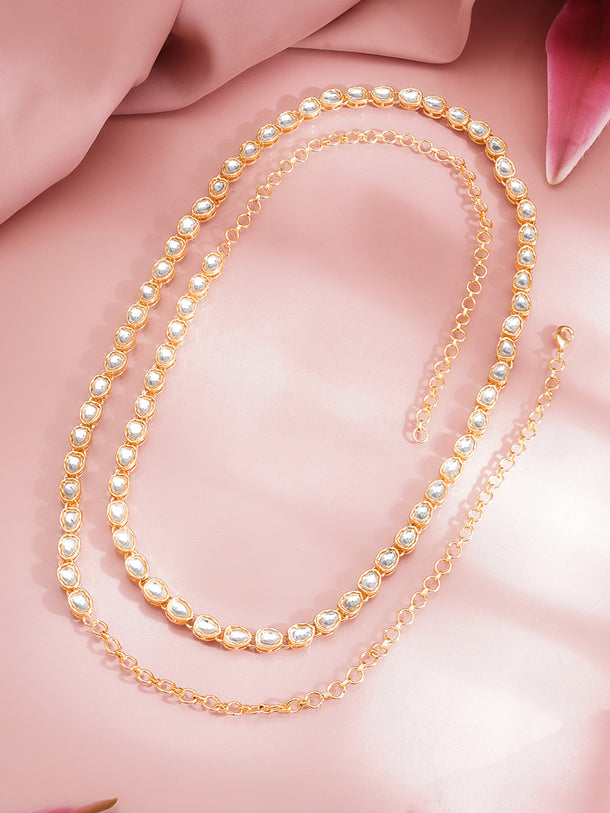 Gold Kundan Statement Waist Chain Belt