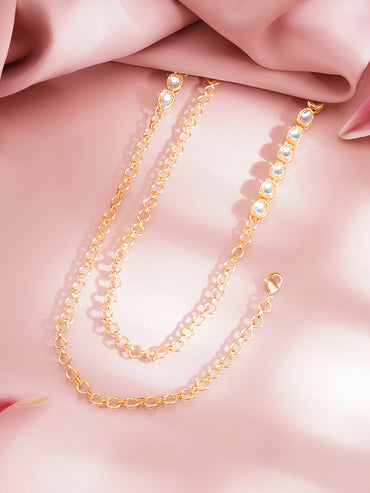 Gold Kundan Statement Waist Chain Belt