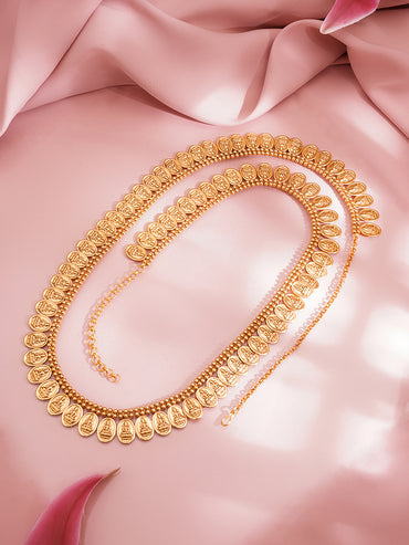 Gold Temple Coin Charm Waist Chain