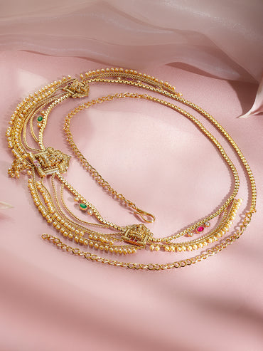 Regal Temple Pearl Layer Waist Belt Kamarbandh