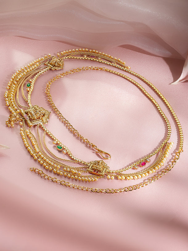 Regal Temple Pearl Layer Waist Belt Kamarbandh