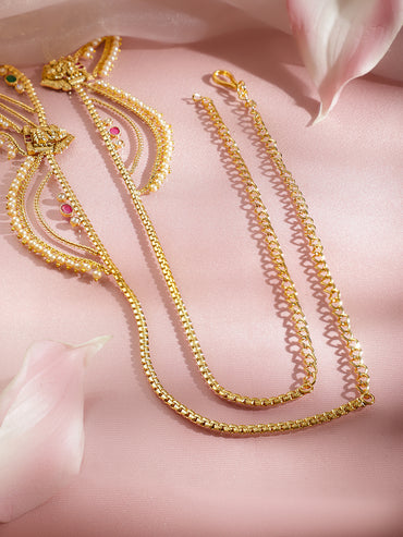 Regal Temple Pearl Layer Waist Belt Kamarbandh