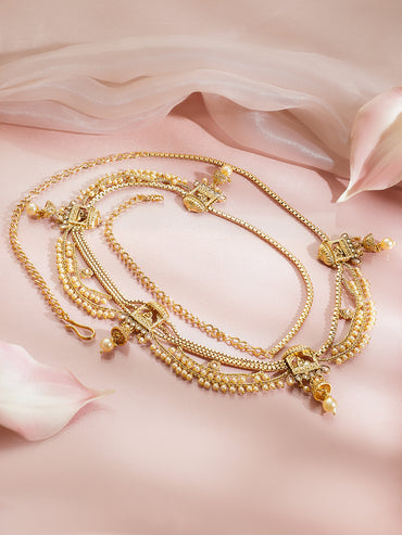 Wedding Shine Gold Pearl Kamarbandh