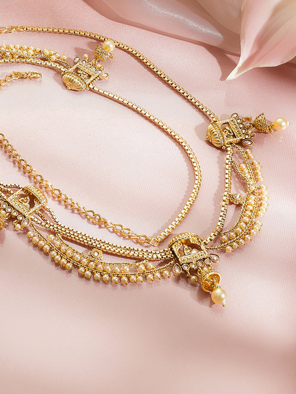 Wedding Shine Gold Pearl Kamarbandh