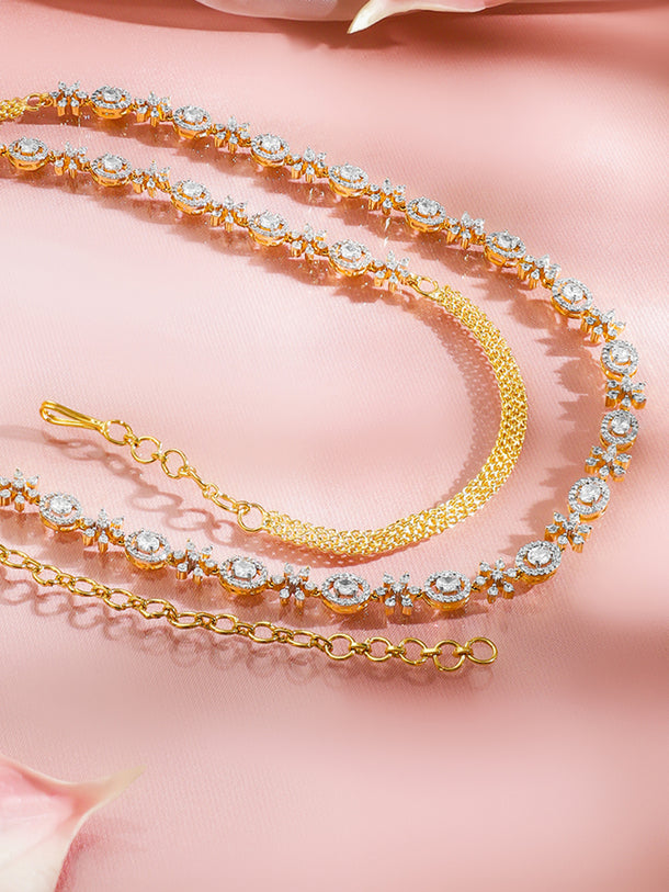 Radiant Crystal Gold Waist Chain