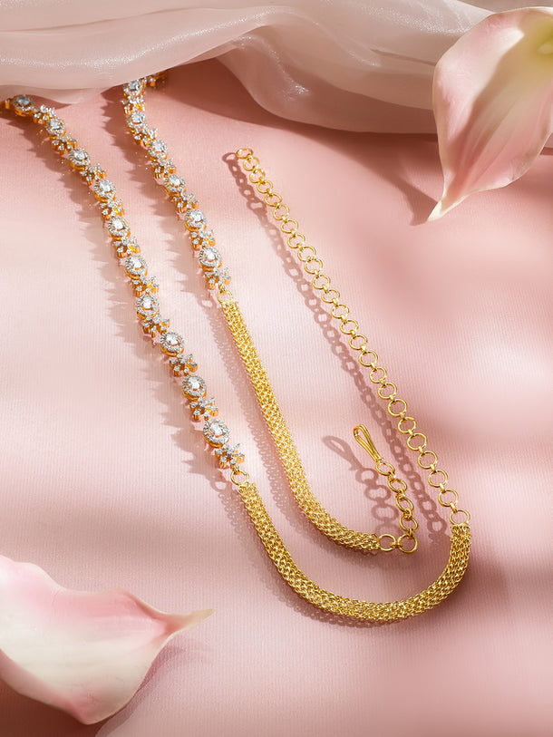 Radiant Crystal Gold Waist Chain
