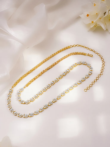 Floral Link Cubic Zirconia Waist Chain