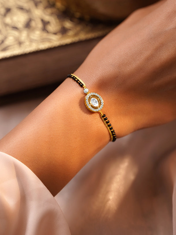 Classic Black Beaded Mangalsutra Bracelet