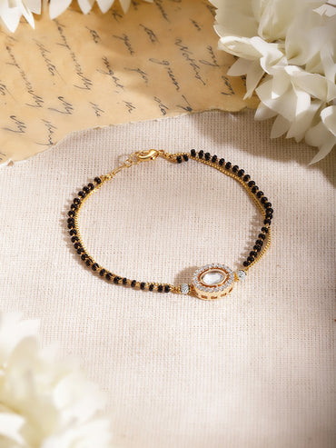Classic Black Beaded Mangalsutra Bracelet