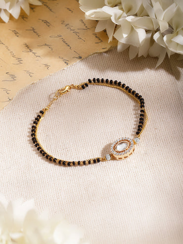 Classic Black Beaded Mangalsutra Bracelet