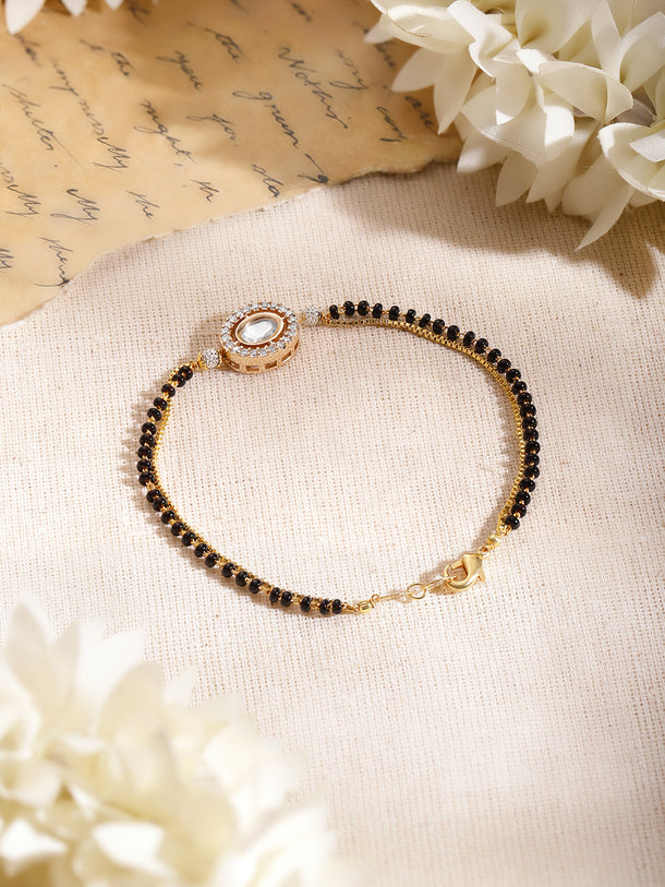 Classic Black Beaded Mangalsutra Bracelet